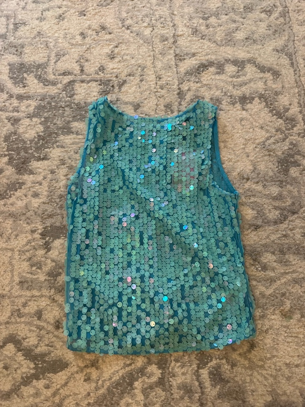 NWT Pretty little thing US 0 Turquoise Sequin Camisole